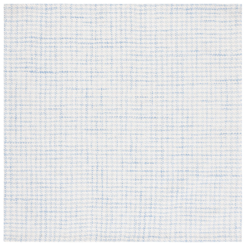 Gracie Oaks Earie Handmade Handwoven Wool Blue/Ivory Rug Wayfair